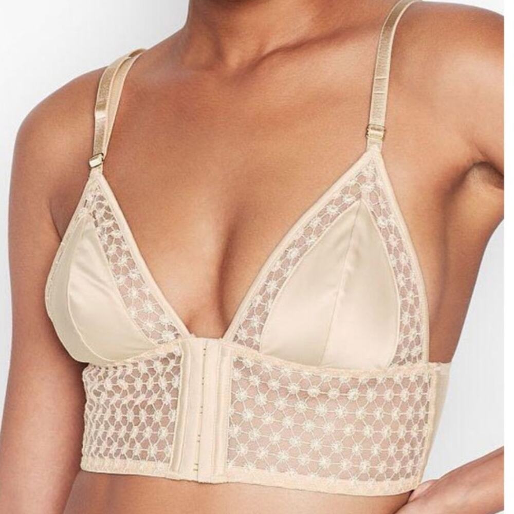 NWT Victoria Secret Luxe Starburst Long Line Triangle Bralette
